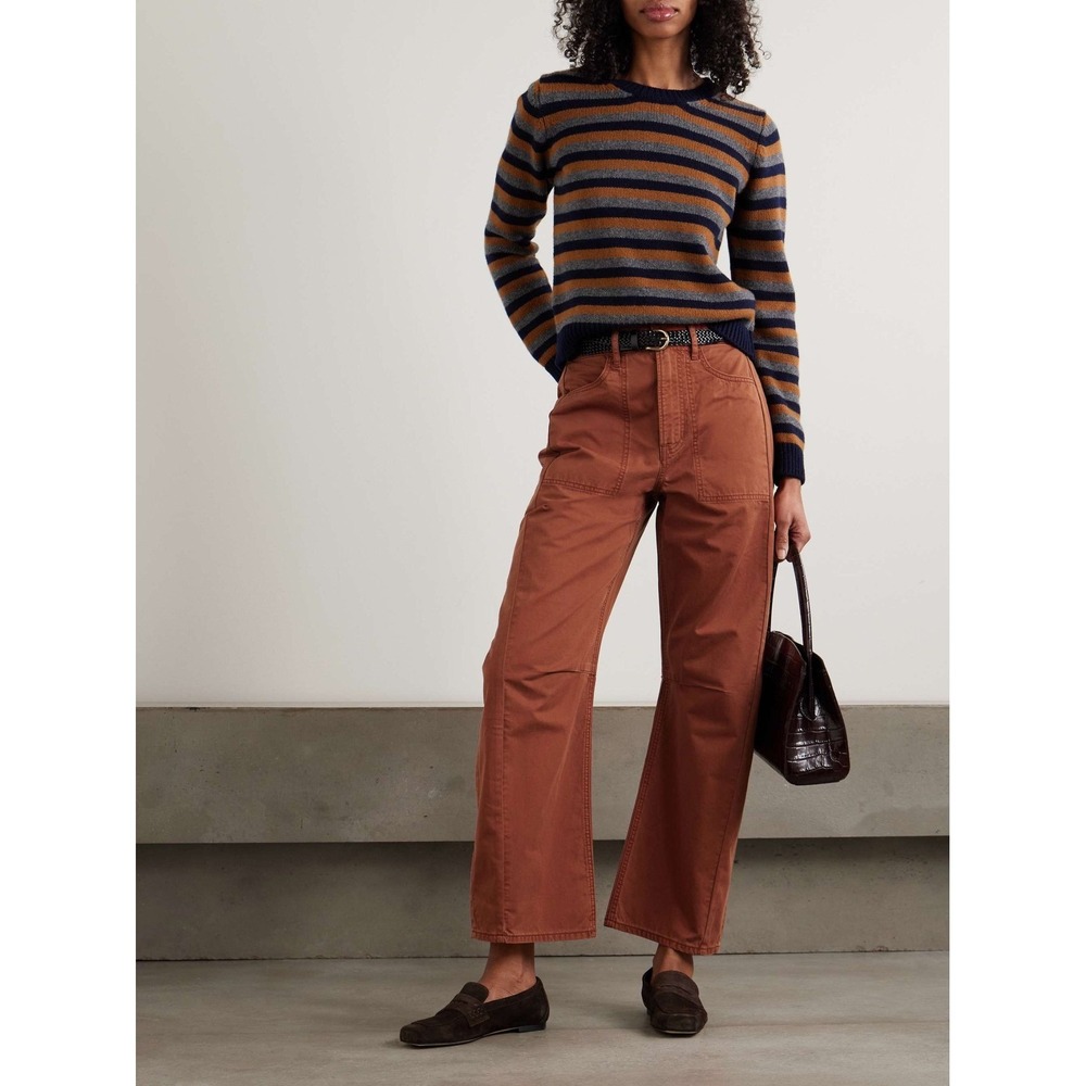 NWT Veronica Beard Sloan Cotton Twill Barrel Leg Pants / Size 25 / MSRP $350